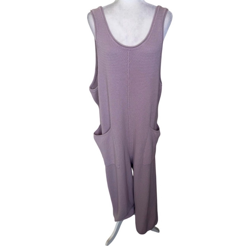FP Beach Free People Hailee Sleeveless Cotton Wisteria Jumpsuit w/ Pockets XL - Picture 3 of 5
